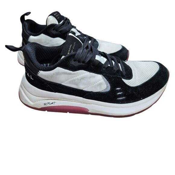 Municipal Women's Black White Magenta Suede Athletic Sneakers Size 8/8.5 - Picture 3 of 10